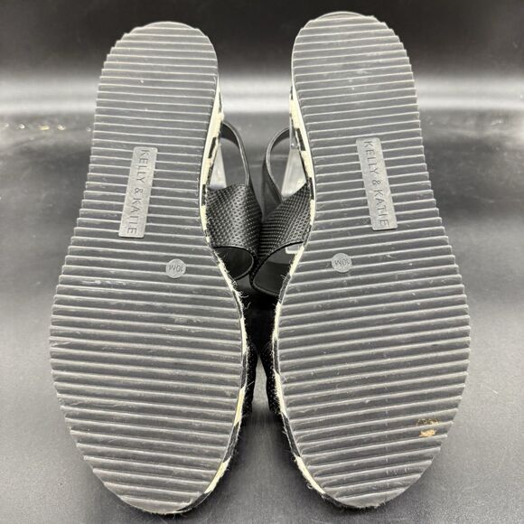 Kelly & Katie womens pollana platform wedge sandal size 10 black summer casual - Picture 6 of 6